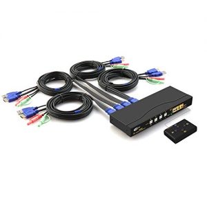 CKLau 4Kx2K Ultra HD 4 Port HDMI Cables KVM Switch Control 4 Computers