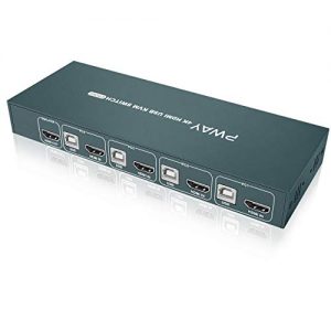 4 Port KVM USB Switch HDMI Box, UHD 4K@30Hz, Power by USB