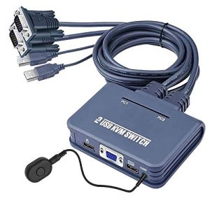 2-Port USB VGA Cable KVM Switch with Cables,No Power Adapter