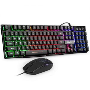 Mafiti Wired Gaming Keyboard Mouse Combo USB Backlit LED Keyboards