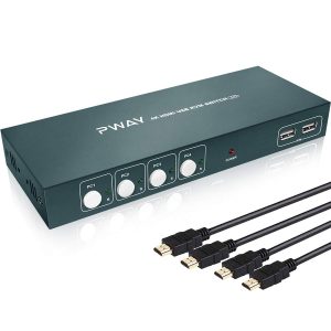4x1 KVM Switch HDMI 4 Port UHD 4K@30Hz No External Power Required